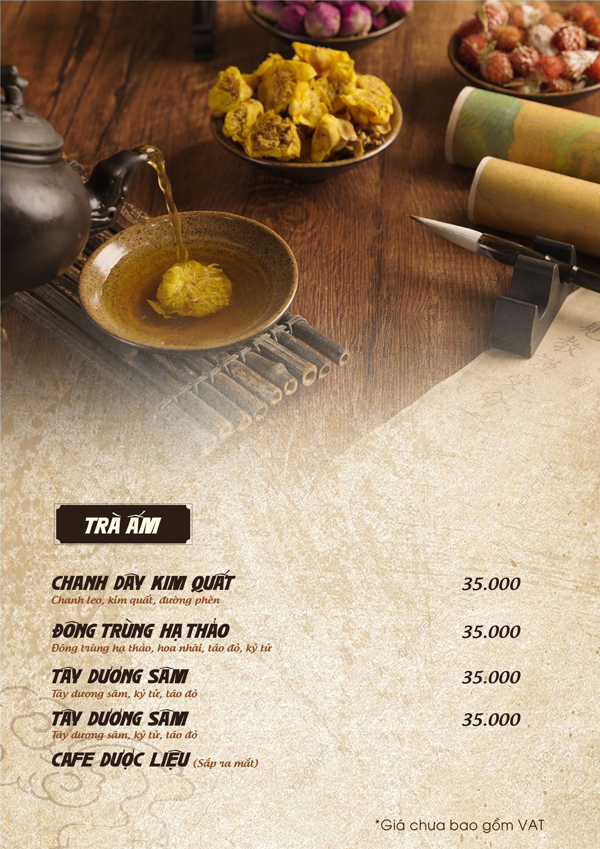 MENU TRÀ ẤM